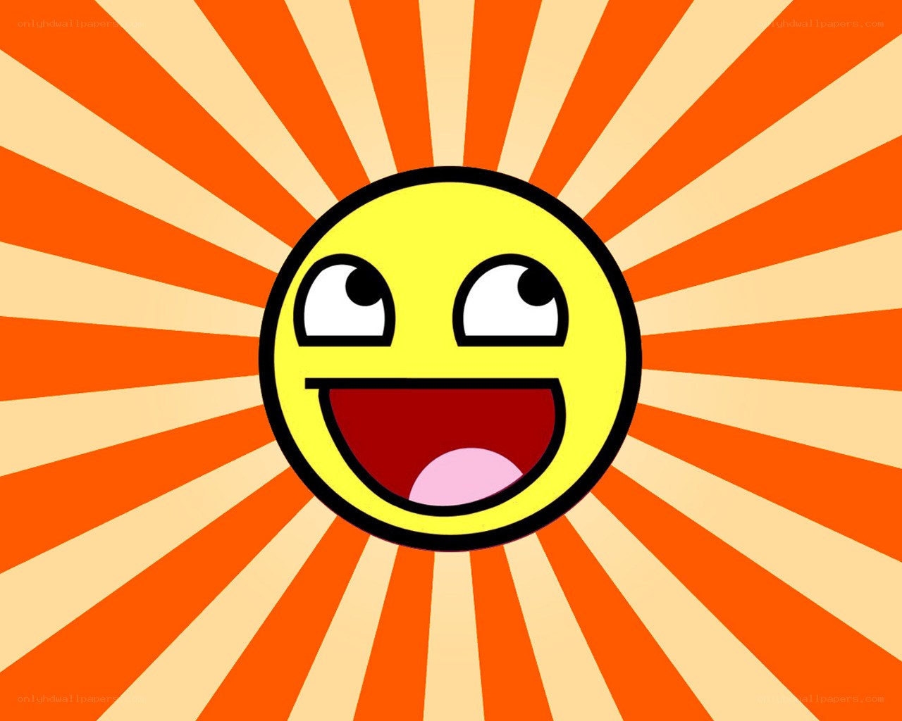 happy face with sunburst background