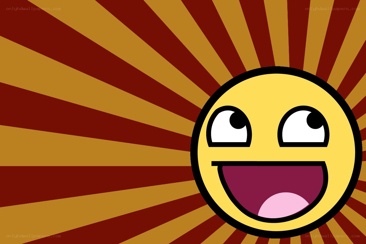 happy face with sunburst background