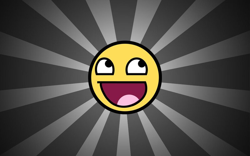 happy face with sunburst background