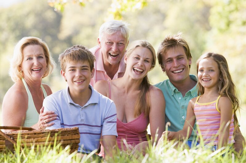 Happy family at picnic