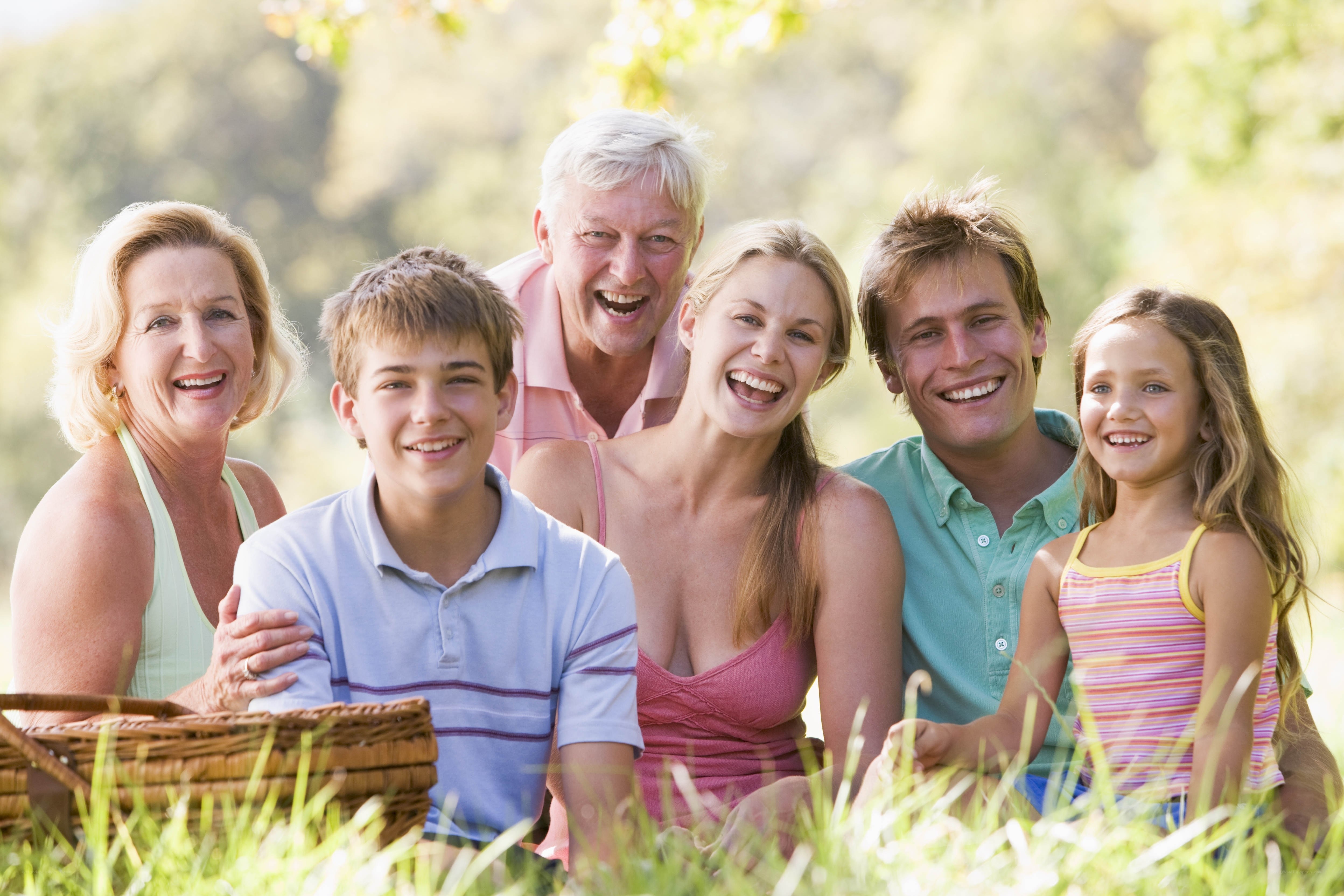 Happy family at picnic