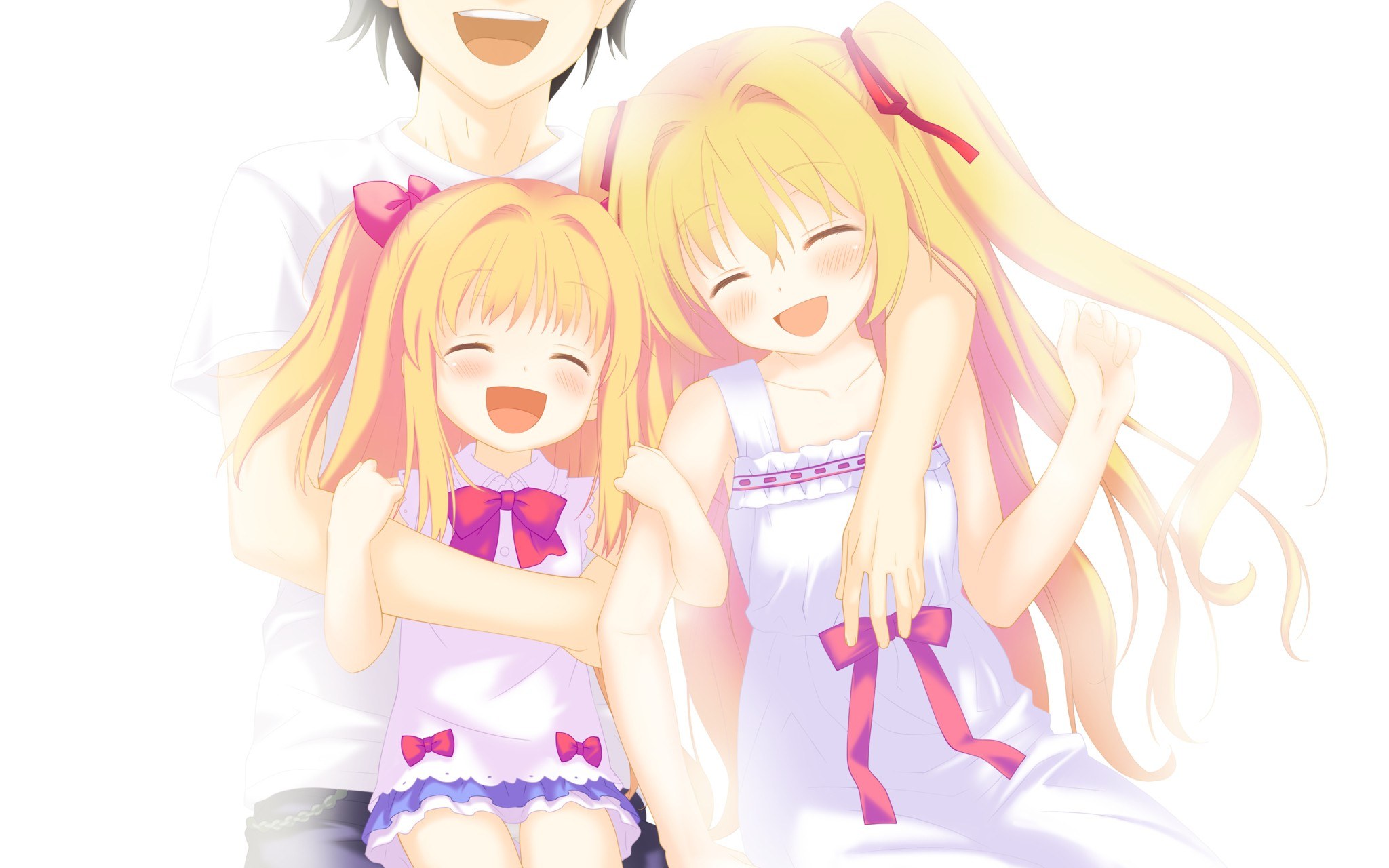 happy family hug