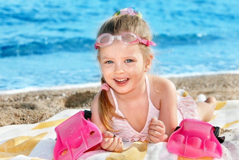 Happy girl at the beach