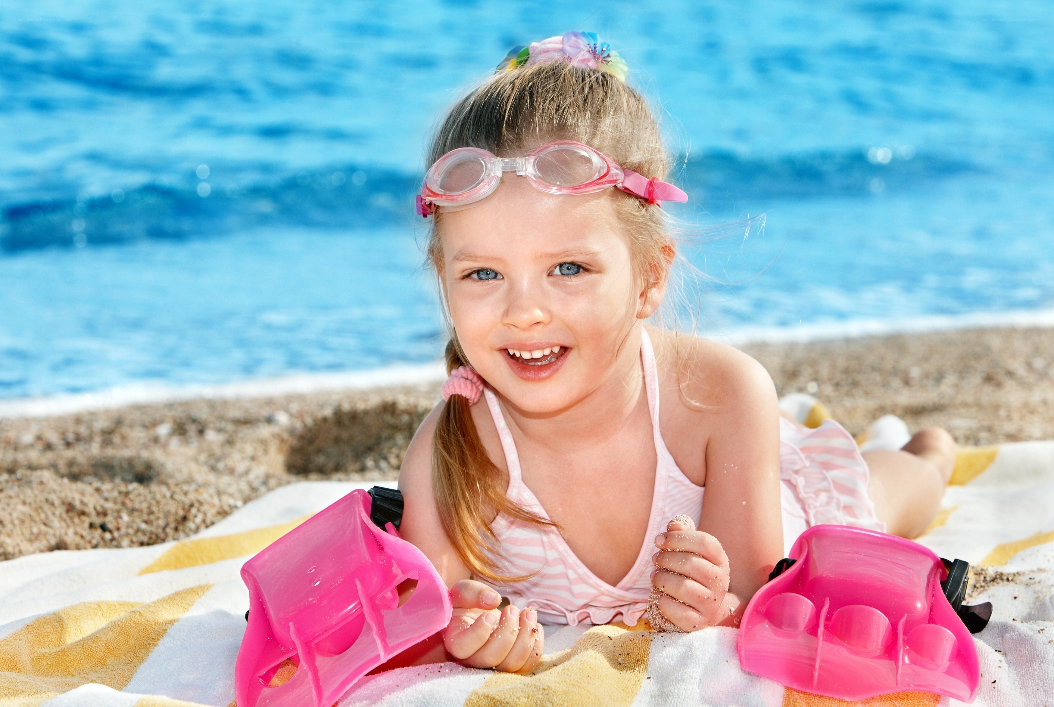 Happy girl at the beach