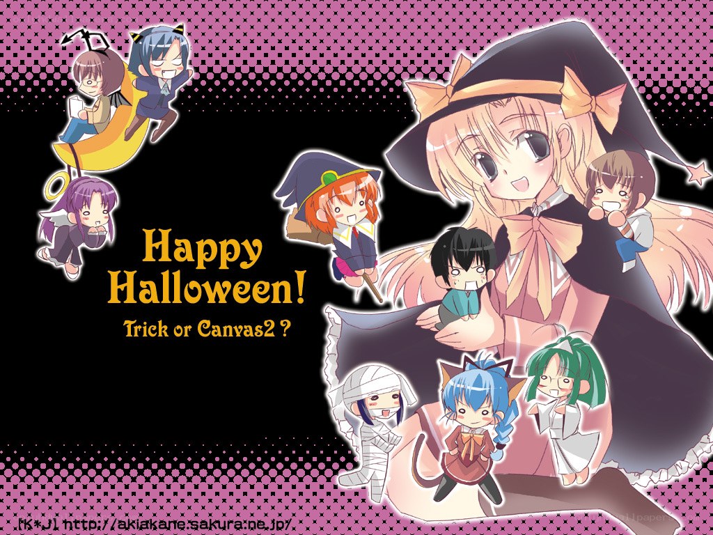 Happy Halloween anime characters