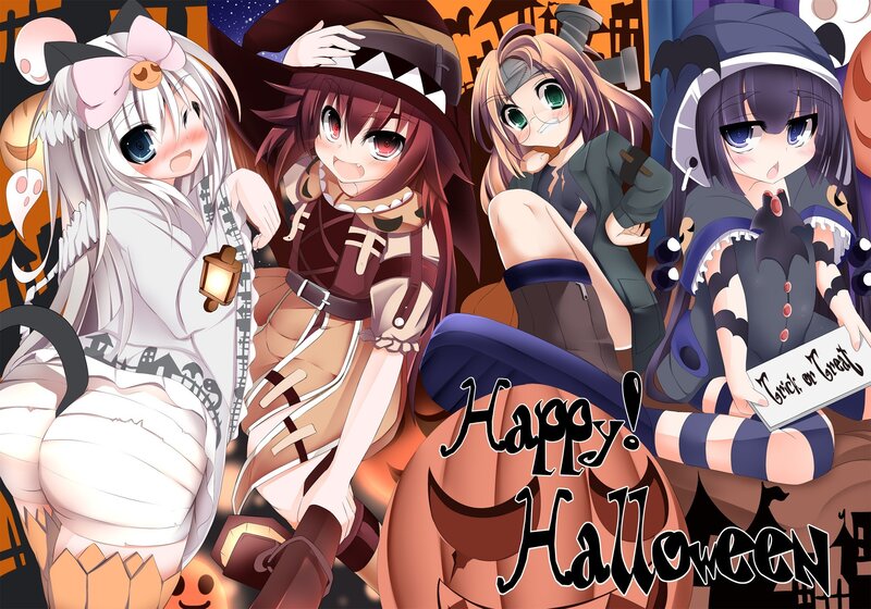 Happy Halloween anime girls