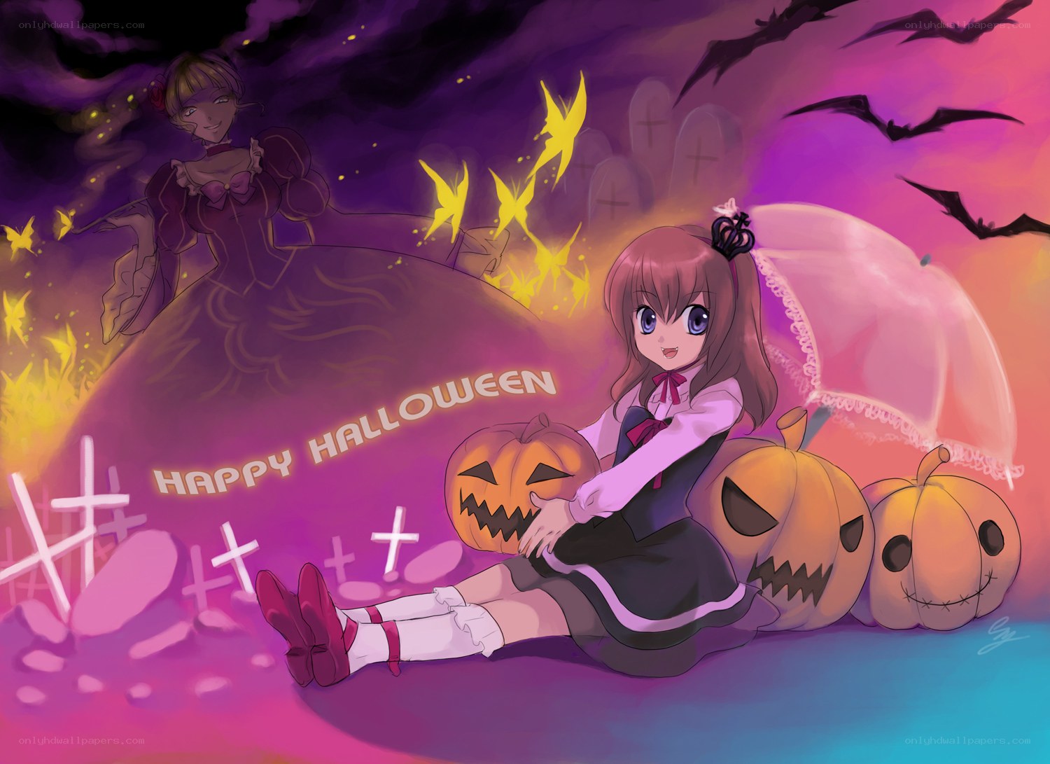 Happy Halloween anime scene