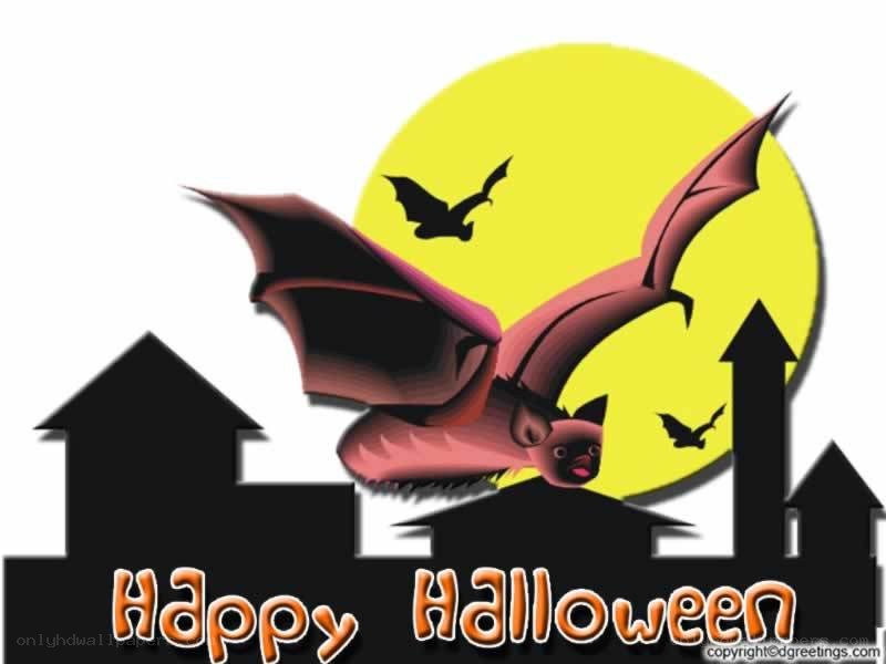 Happy Halloween bat scene