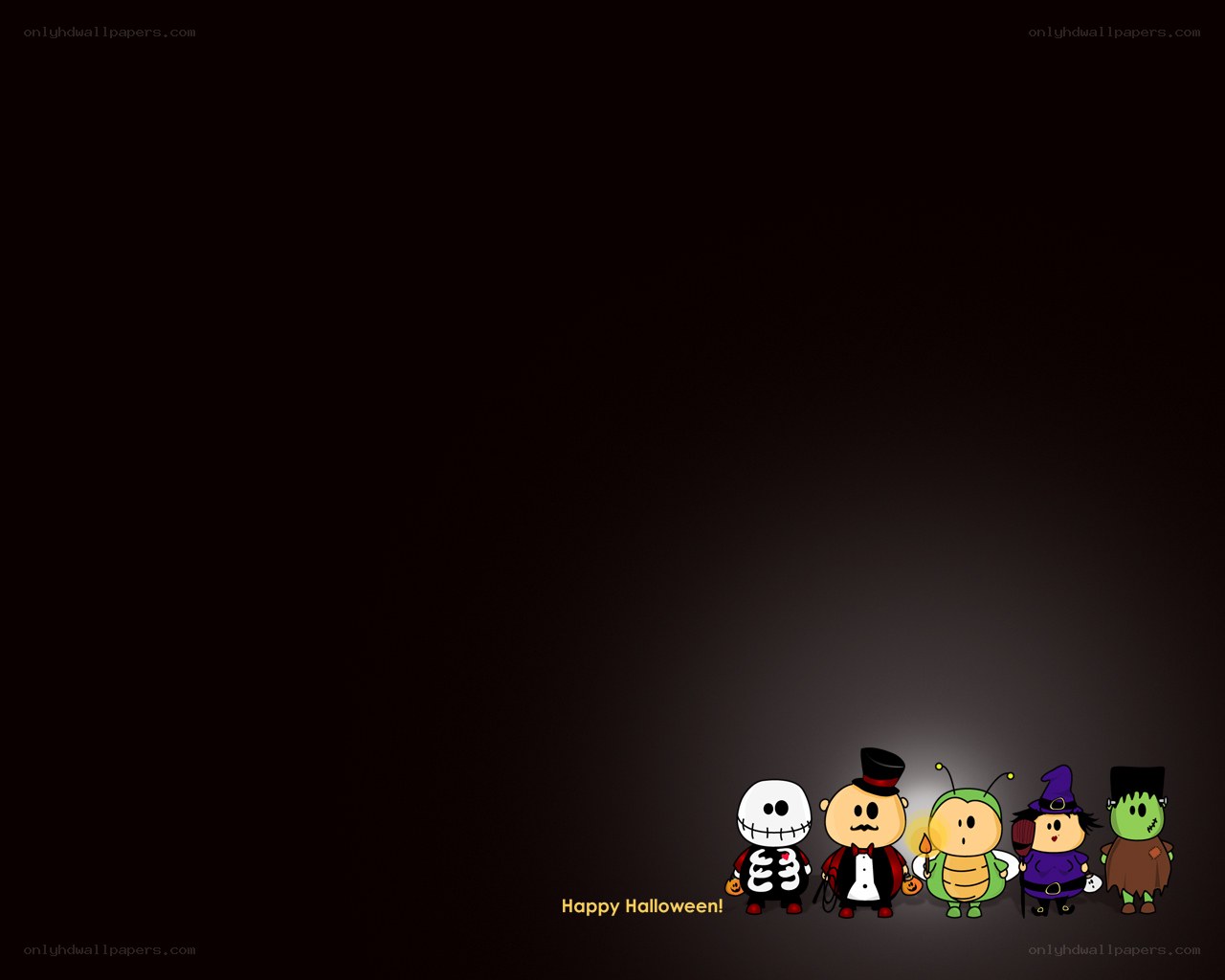Happy Halloween cartoon characters