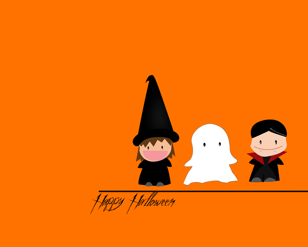 Happy Halloween characters