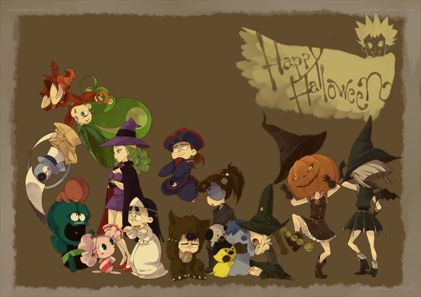 Happy Halloween characters