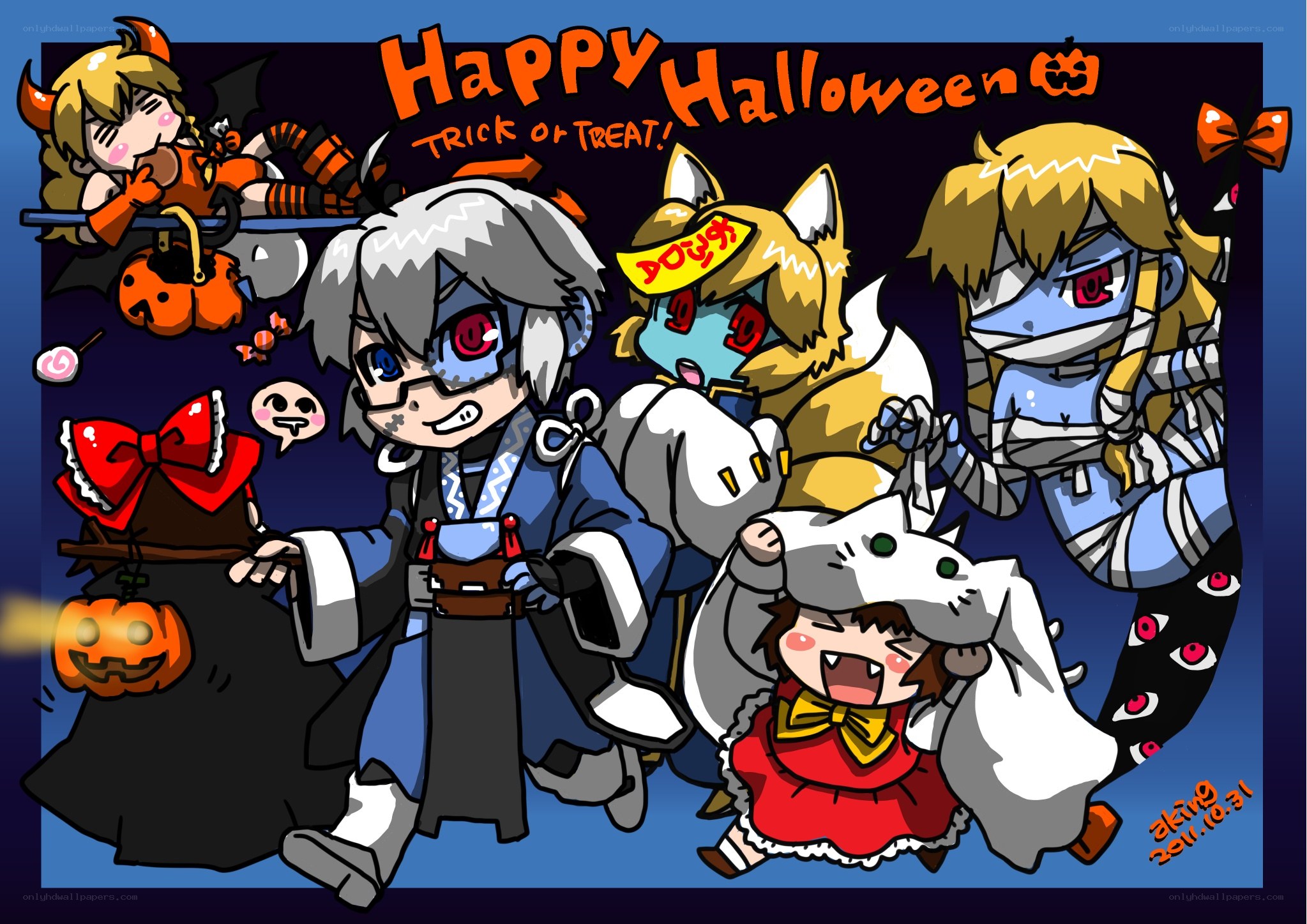 Happy Halloween characters