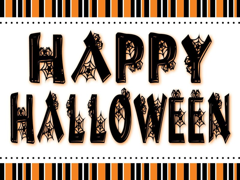Happy Halloween Text — Black, Festive