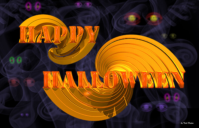 Happy Halloween Text — Black, Spooky, Night