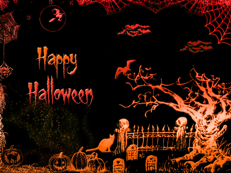 Happy Halloween Text — Black