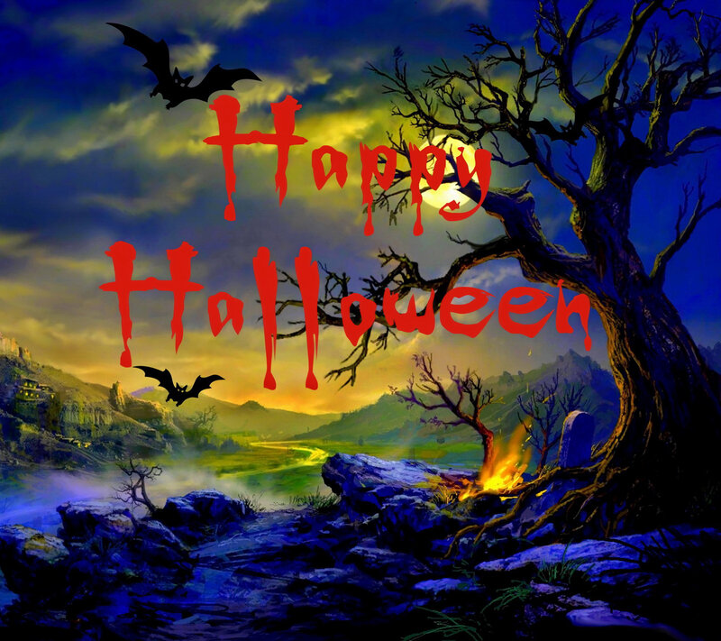 Happy Halloween Text — Blue