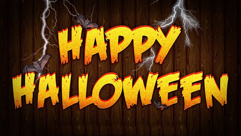 Happy Halloween Text — Brown, Spooky