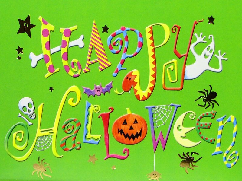 Happy Halloween Text — Green