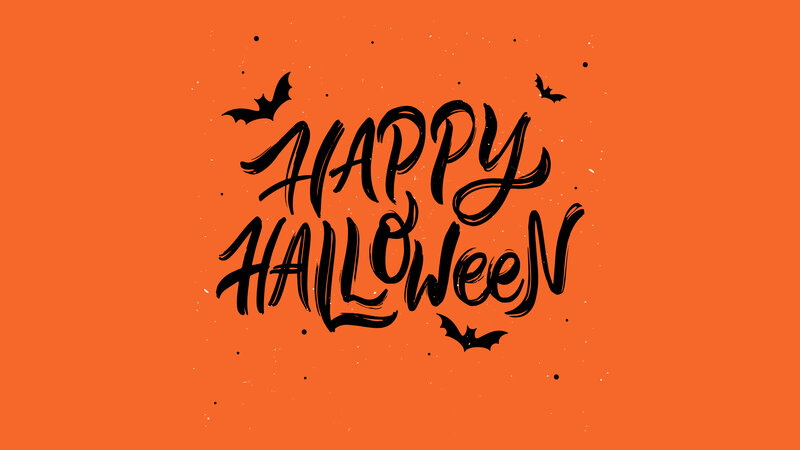 Happy Halloween Text — Orange