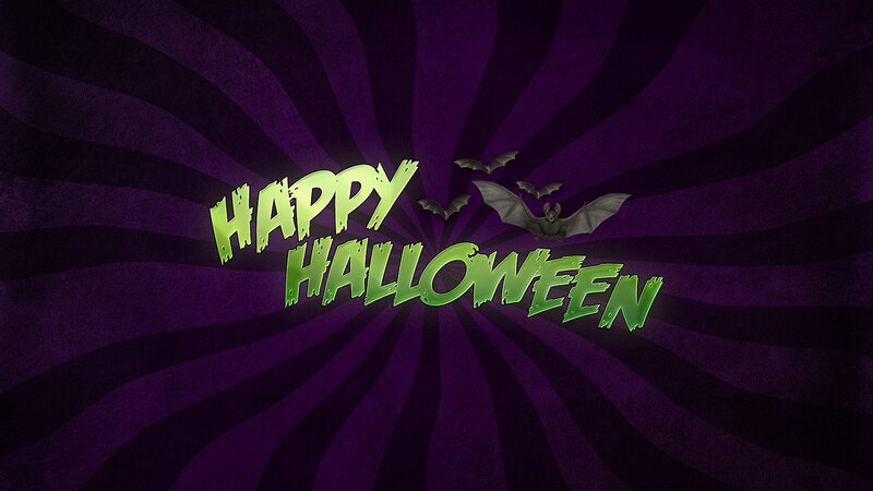 Happy Halloween Text — Purple, Spooky