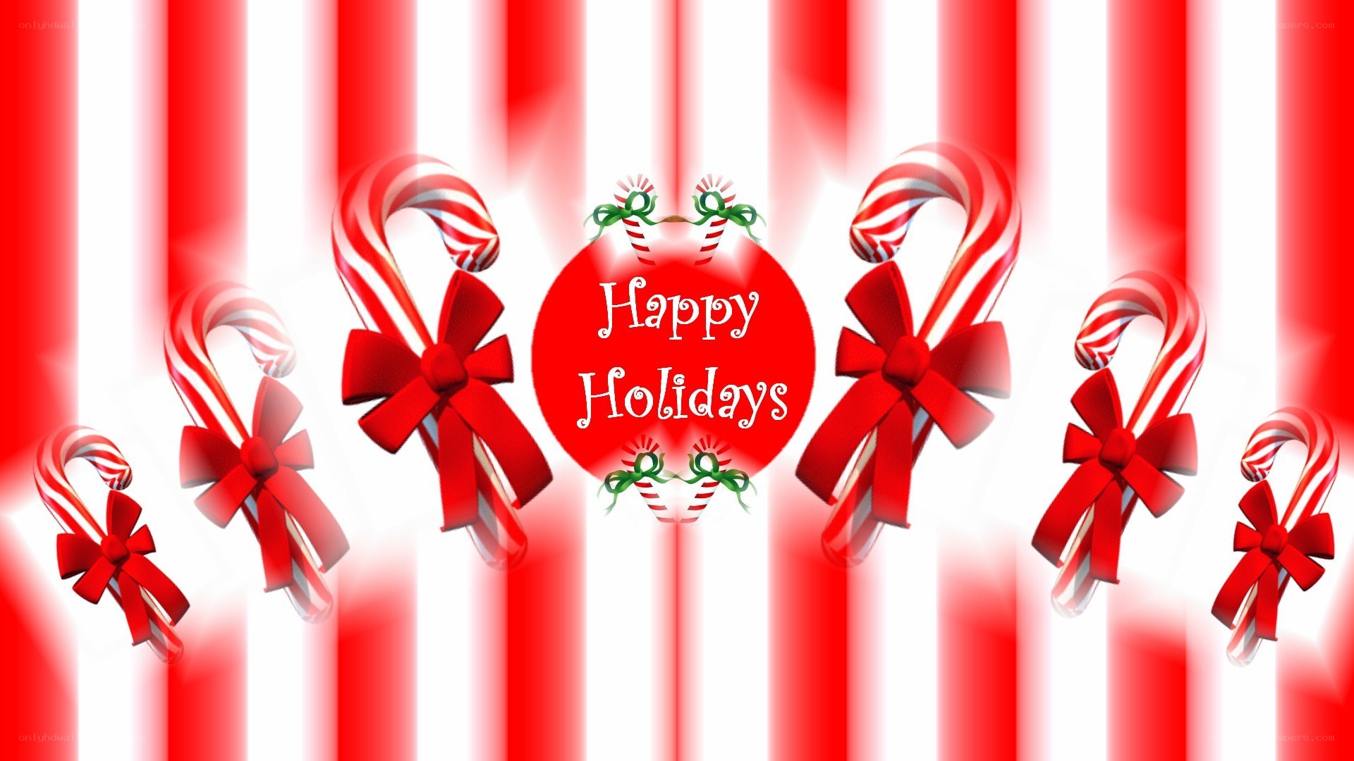 Happy Holidays candy cane design