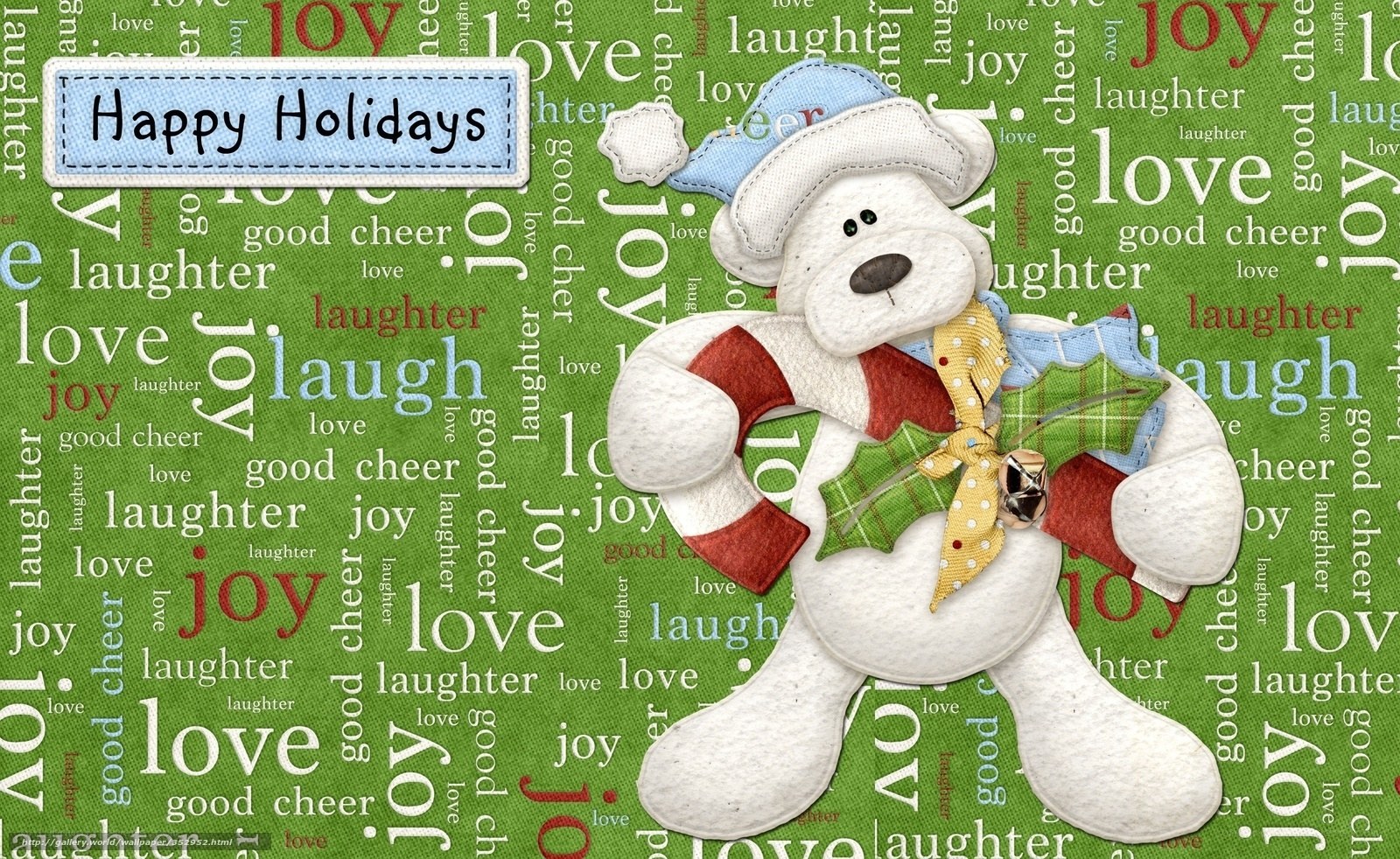 Happy Holidays card with bear