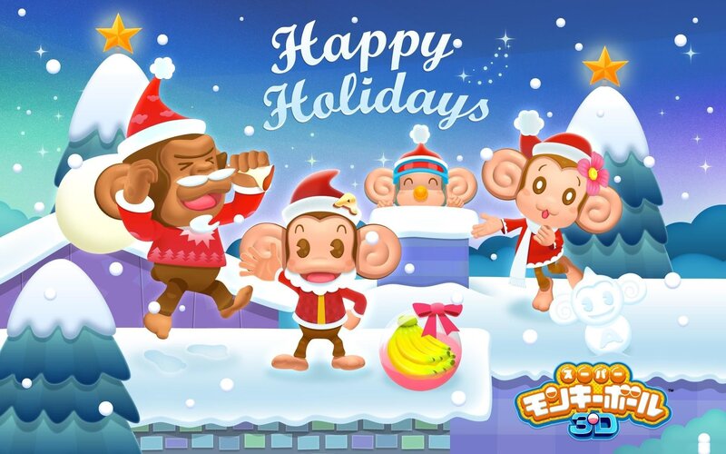 Happy Holidays monkey scene