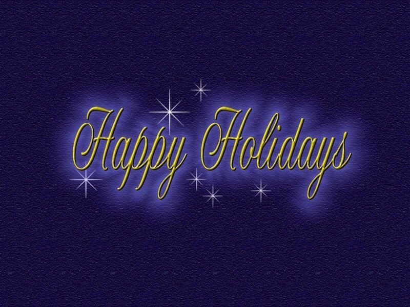 Happy Holidays text with stars