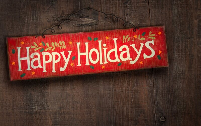 Happy Holidays wooden sign