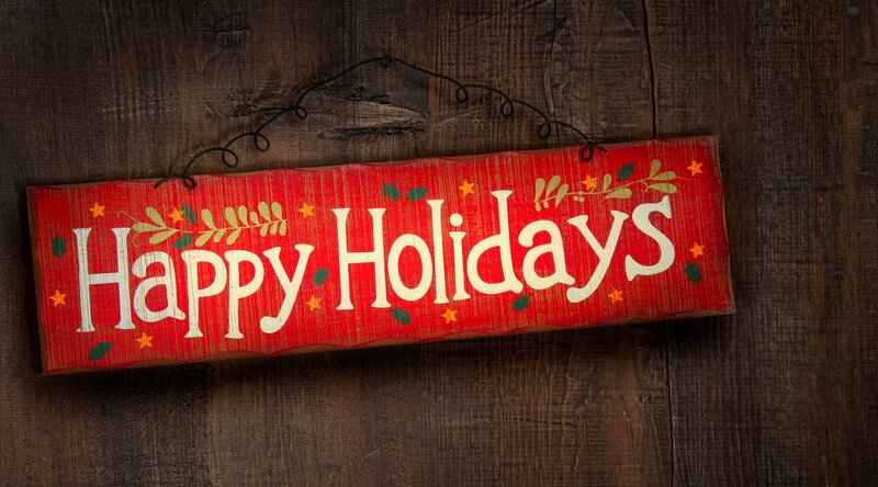 Happy Holidays wooden sign