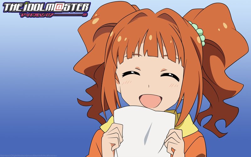 Happy idol holding paper