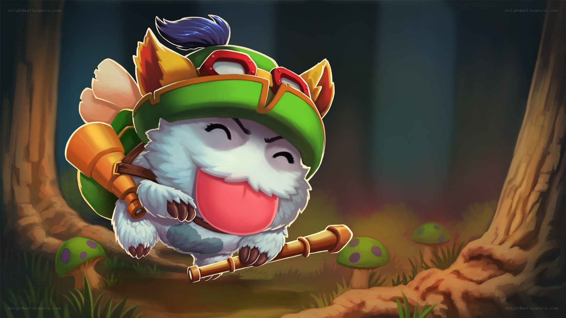 happy little creature in forest