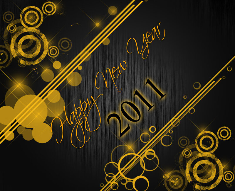Happy New Year 2011 Graphic — Black, Celebratory