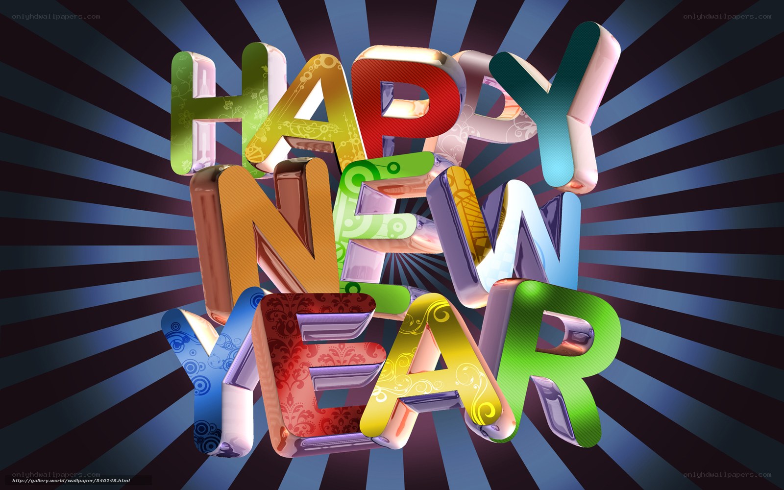 Happy New Year 3D text