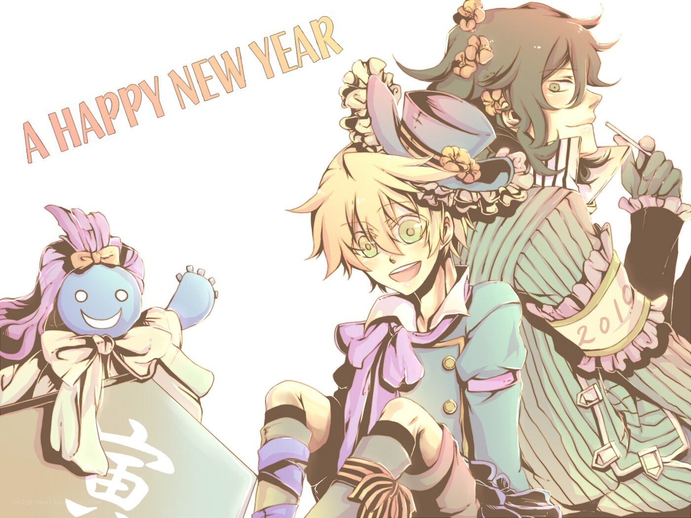 Happy New Year anime characters