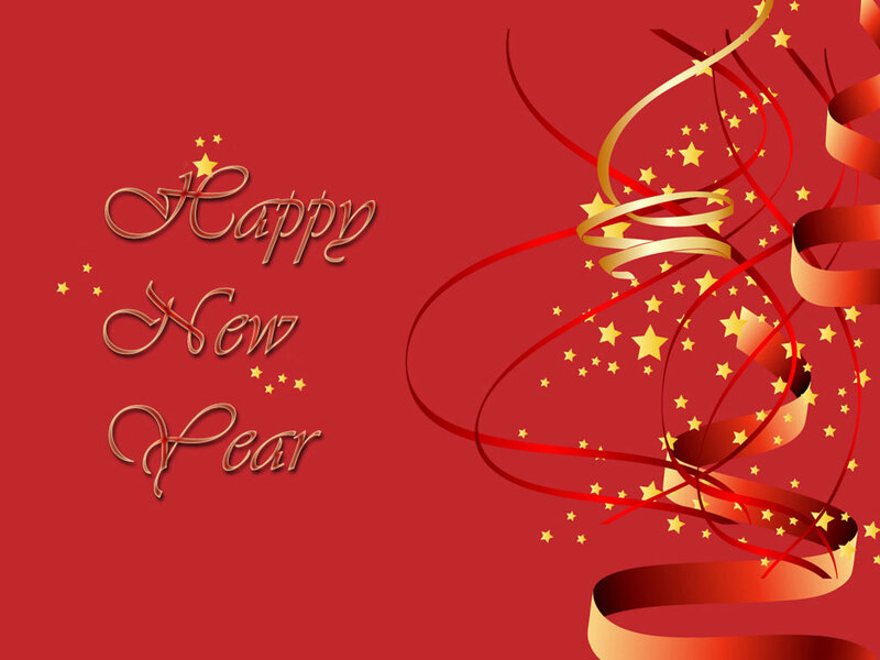 Happy New Year Card — Red