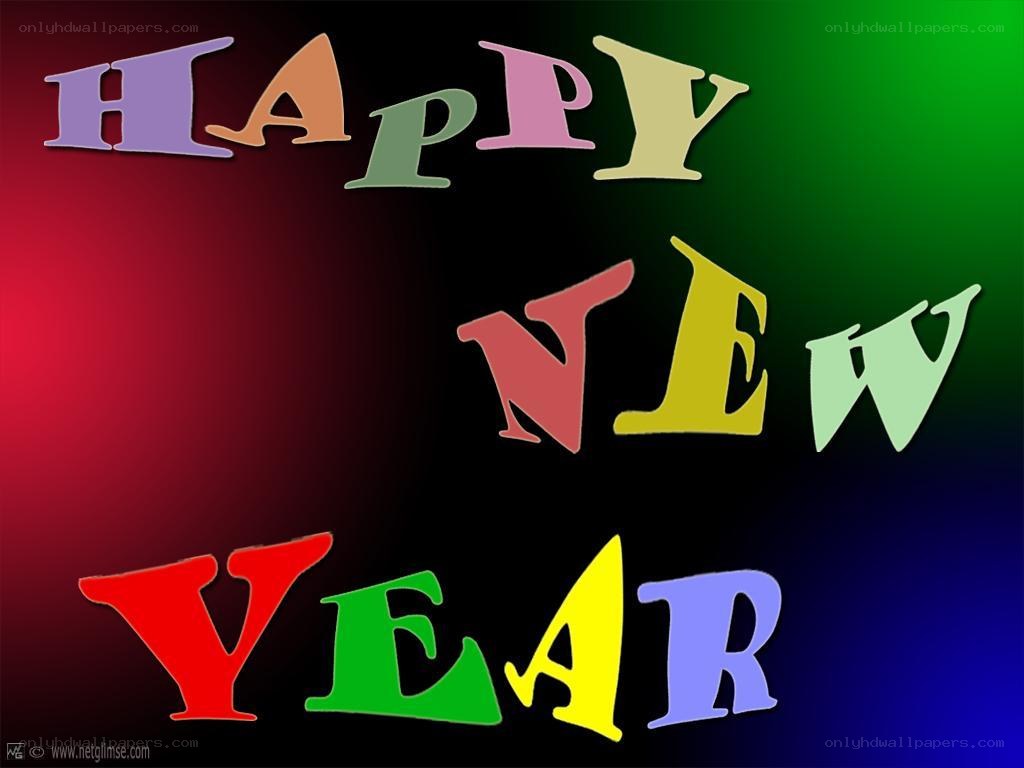 Happy New Year colorful text