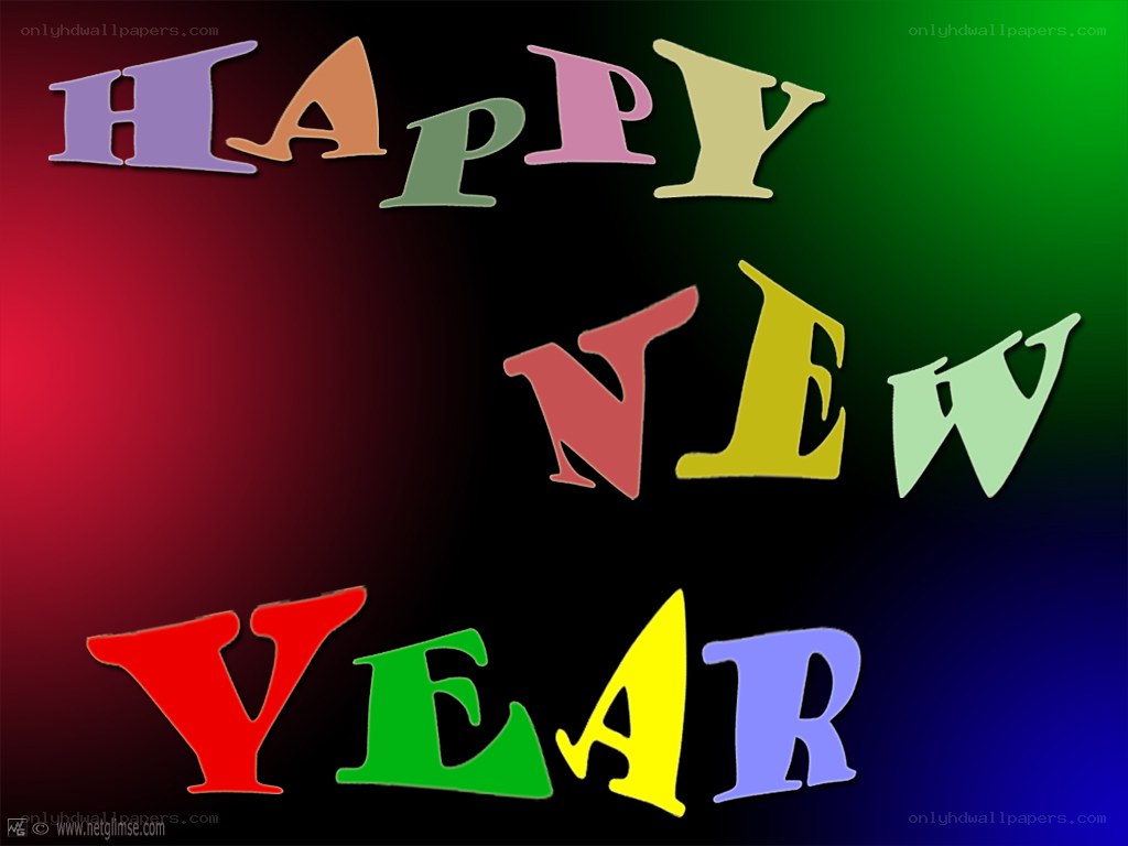 Happy New Year colorful text