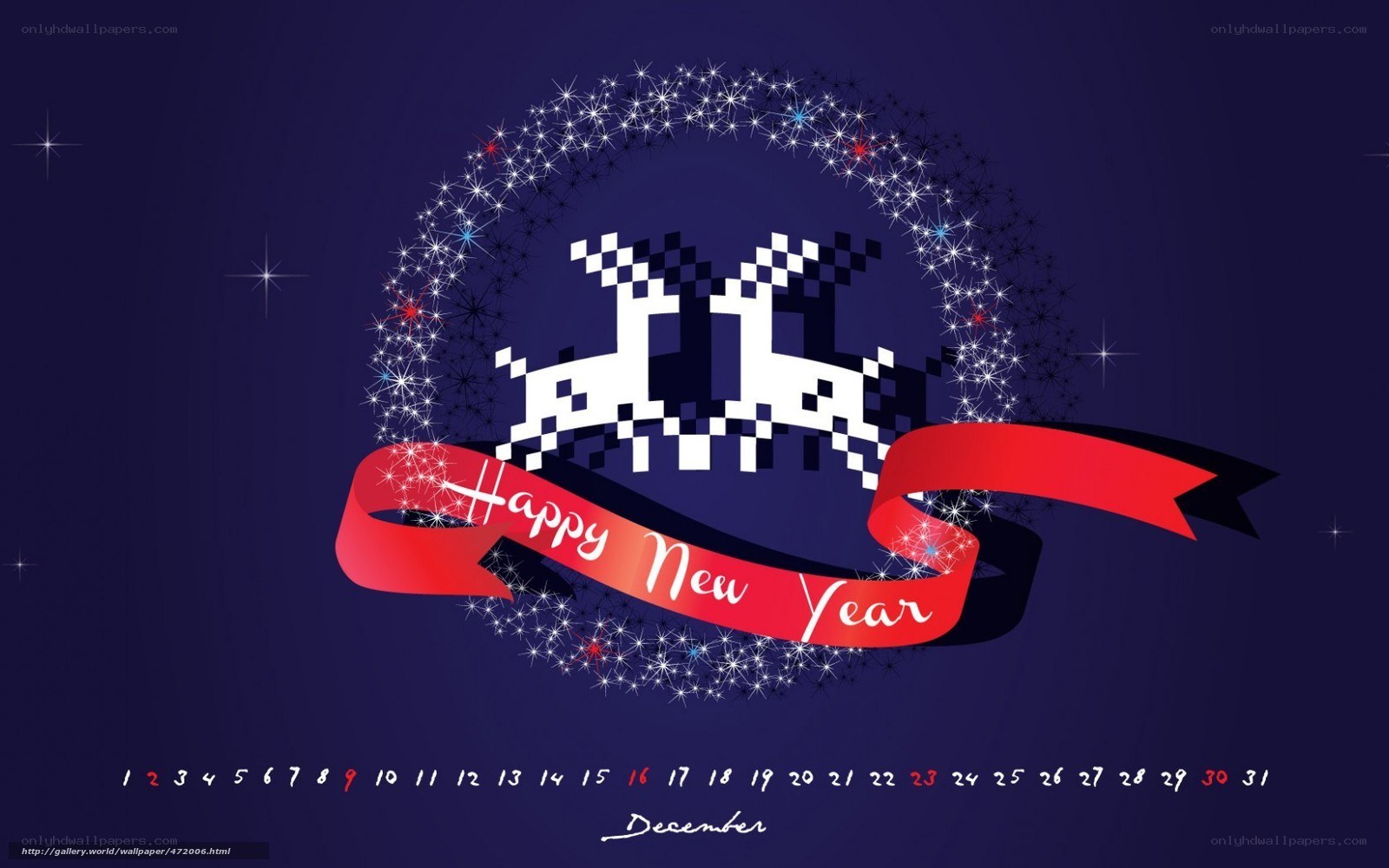 Happy New Year December calendar