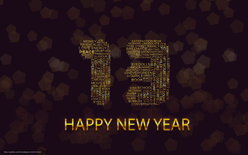 Happy New Year design with word art
