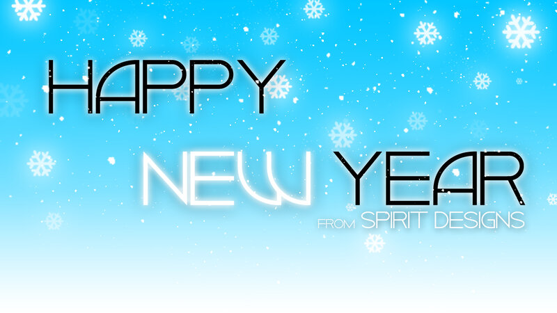 Happy New Year Graphic — Blue, Festive