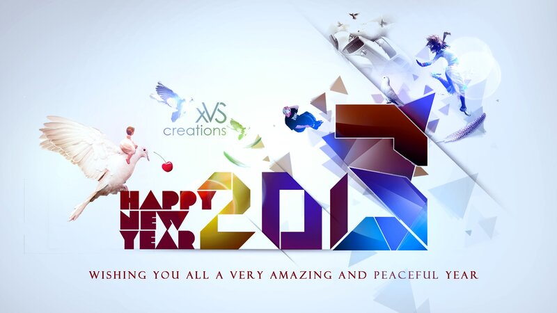 Happy New Year Graphic — White, Celebratory