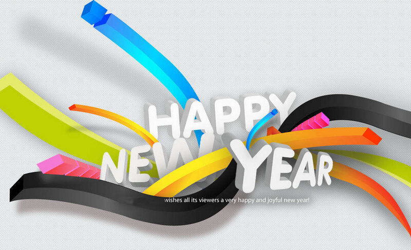 Happy New Year Graphic — White
