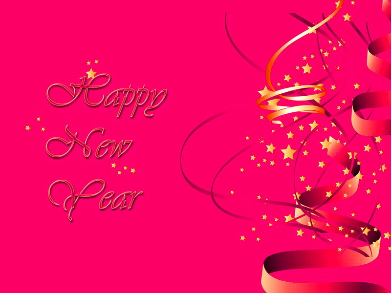 Happy New Year Greeting — Pink