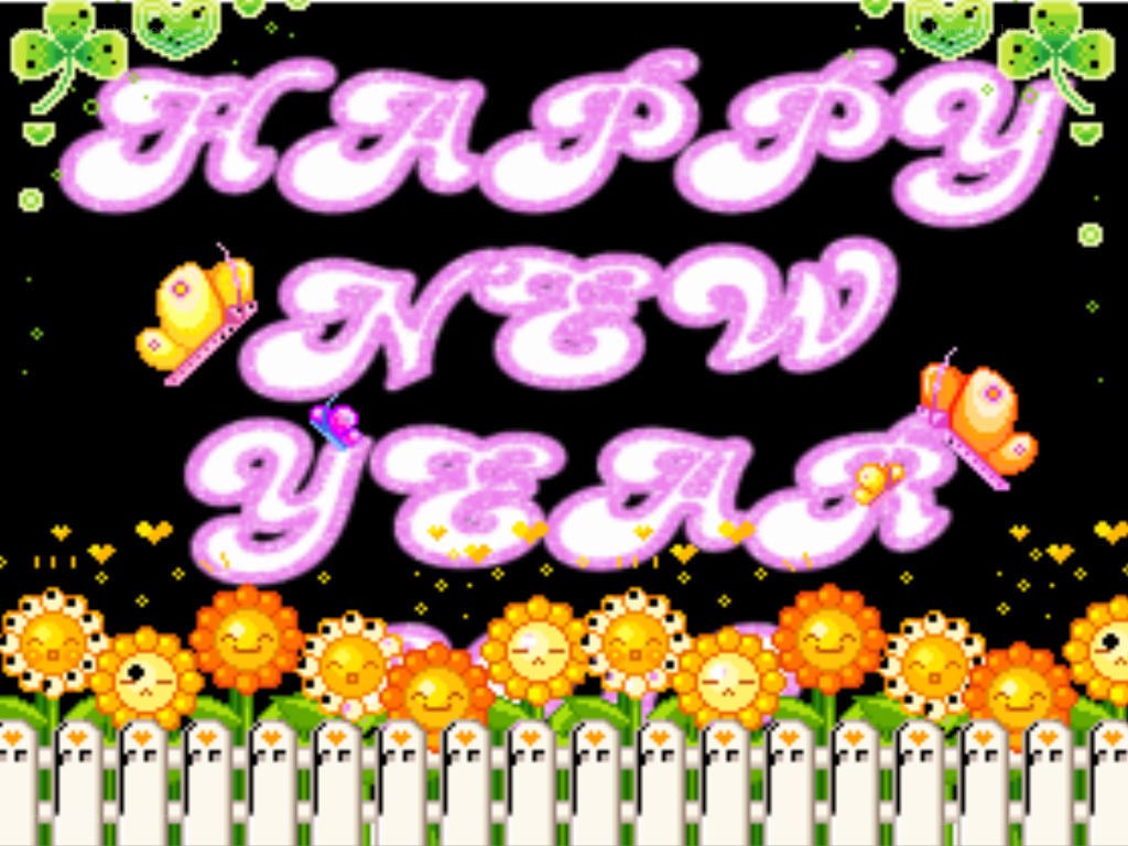 Happy New Year pixel art