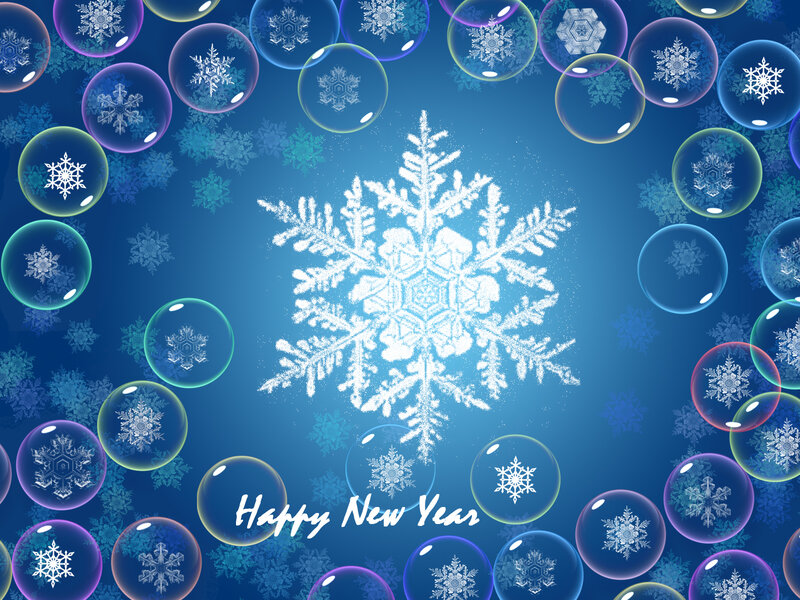 Happy New Year snowflake design