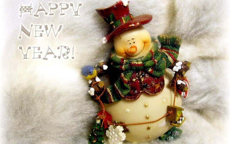 Happy New Year snowman