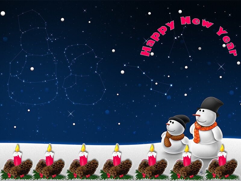 Happy New Year snowmen
