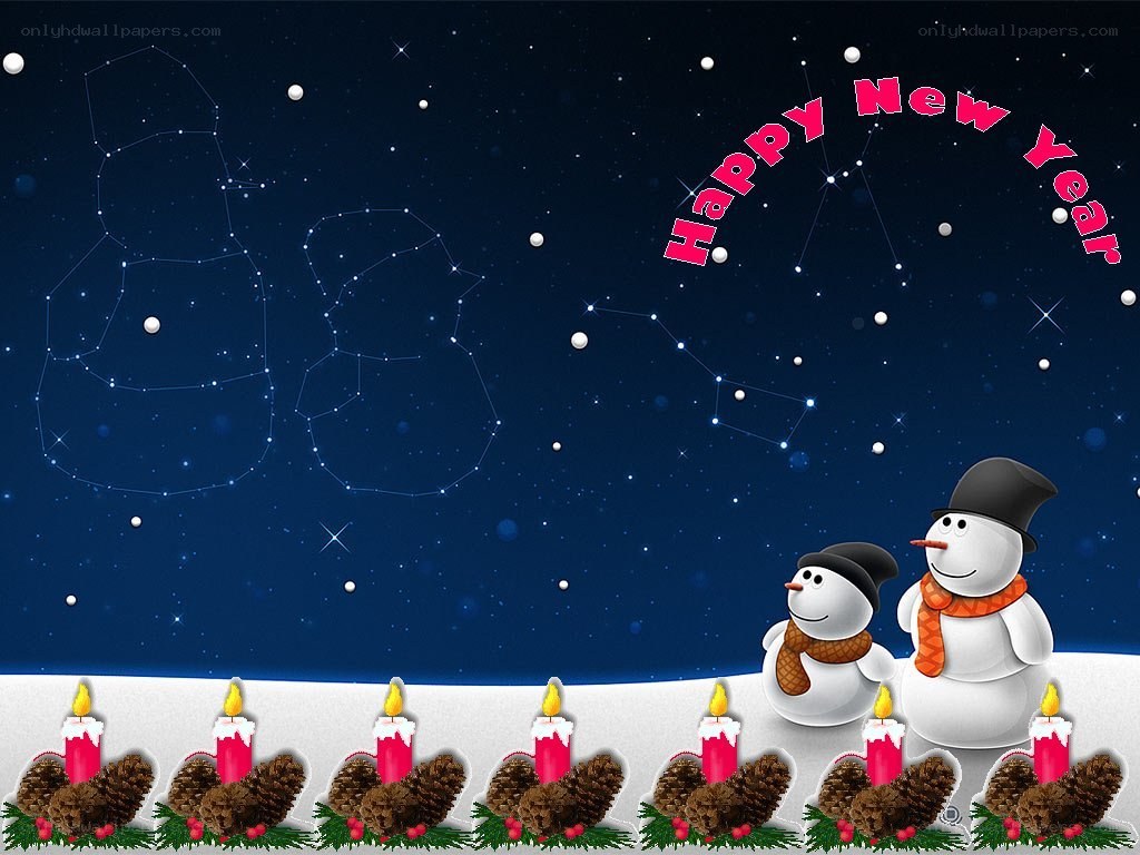 Happy New Year snowmen