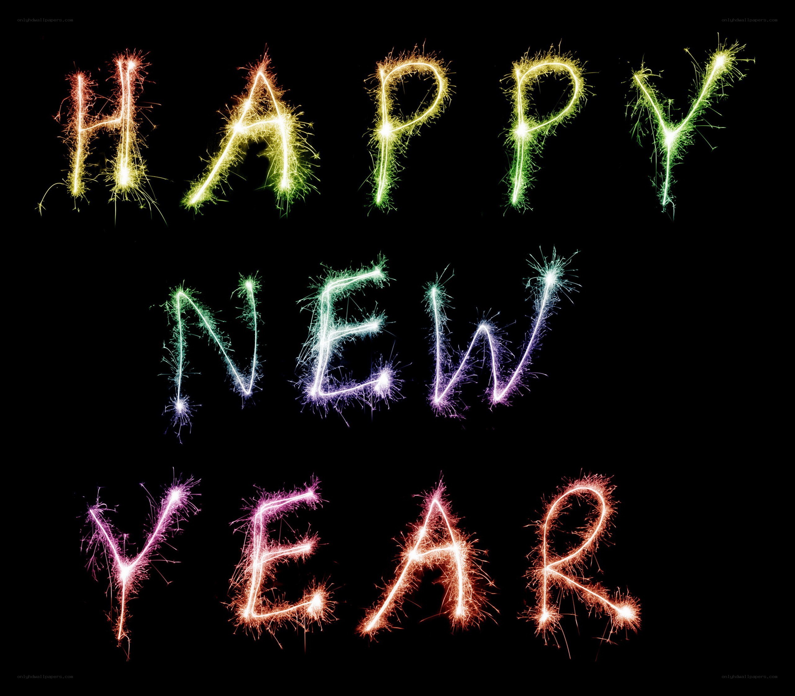 Happy New Year sparkler text